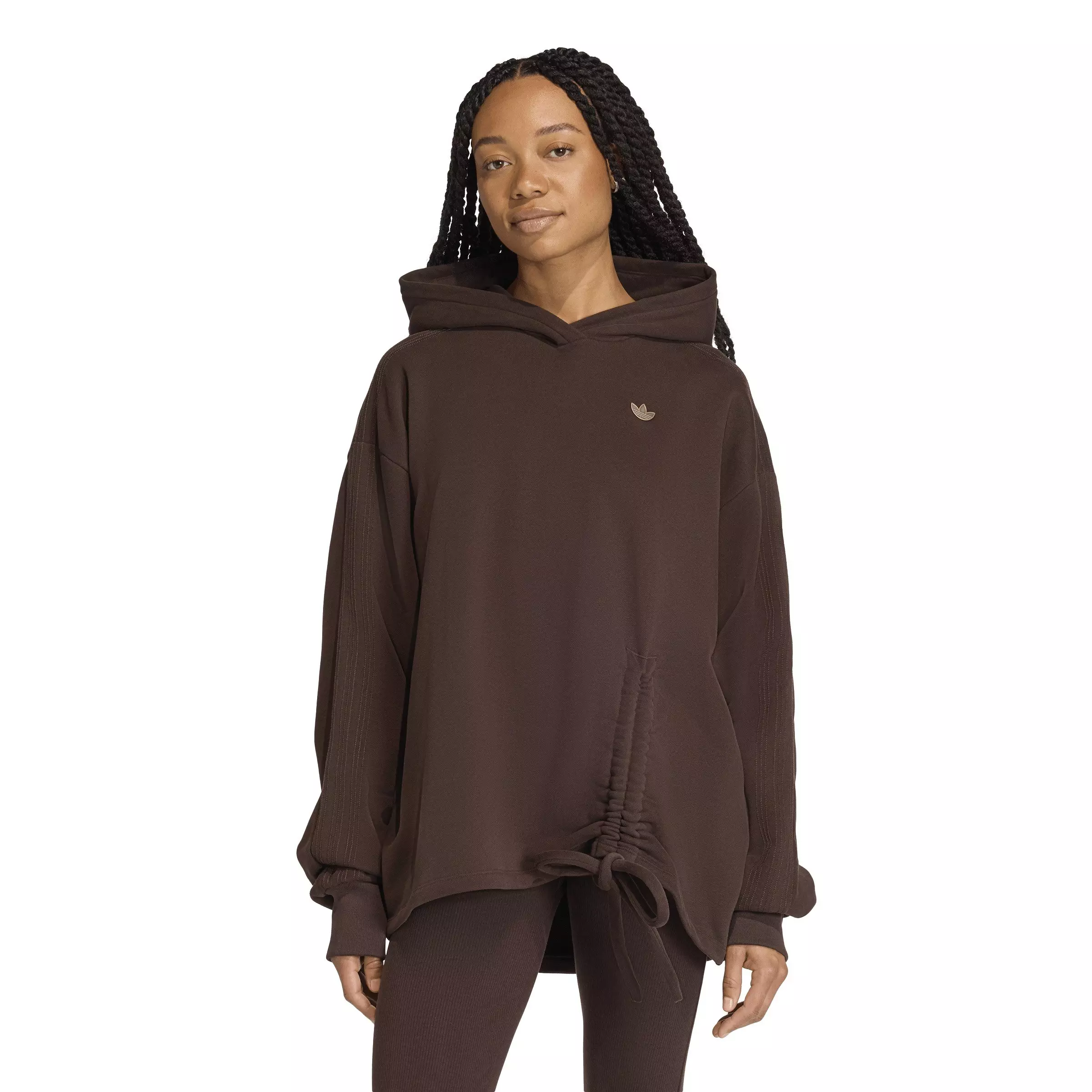 adidas Originals Women's Oversized Pullover Hoodie - Brown